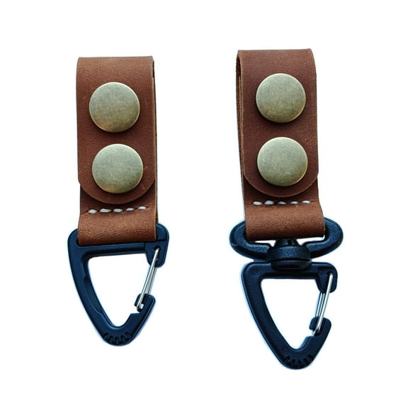 2 Pcs leather key ring holder with plastic buckle keychain,leather keychain loop belt key holder