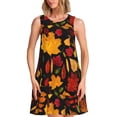 thumbnail image 1 of Balery Autumn Maple Leaves A Vestidos de verano para mujer con estampado: vestido holgado sin mangas, vestido playero informal y cómodo para días calurosos., 1 of 7