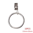 thumbnail image 2 of jesticaly 10 Pcs Rustproof Curtain Rings Home Decoration Shower Curtain Rings Clamps Drapery Clips Bath Curtain Rod Clips Window Accessoy Silver 3.5mm*35mm 1Set, 2 of 6