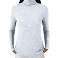 thumbnail image 5 of WTXUE Sequin Tops Turtleneck Pullover Sweater for Women Sparkle Long Sleeve Blouses Trendy Glitter Sweatshirt Party Slim Fit Shirts Knitted Casual Pullover Fashion Tops White 3Xl, 5 of 7