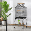 Yaheetech 57''H Open Top Metal Parrot Cage Rolling Birdcage with Perches, Black