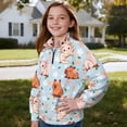 thumbnail image 3 of Uorisanigo Girls Half Zip Collar Sweatshirts Fall Fashion Axolotl Capybara Long Sleeve Pullover Crop Tops Oversized Teen Girls Pullover Jackets for Vacation Shopping Exercise Wear, 3 of 7