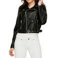 thumbnail image 3 of Made by Johnny Women's Faux Leather Moto Biker Jacket M BLACK, 3 of 3