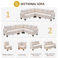 thumbnail image 2 of Royalcraft 6 Pieces I shaped couch with Solid Wood Frame and Thick Legs, Modern White Modular Sectional Sofa, Polyester Fabric Big Sofa Bed, Large Sleeper Couch for Living Room, 2 of 9