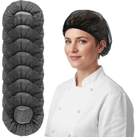 8 PCS Chef Hats Bulk for Kitchen Cooking Hat Food Service Mesh Hair Cap for Women Men, Reusable Washable