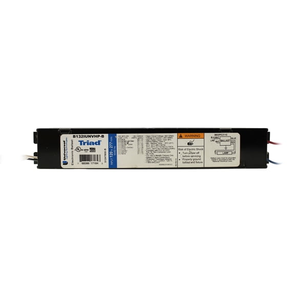 Universal B132IUNVHP-B Electronic Fluorescent Ballast, 1 Lamp, 32W T8, 120/277V