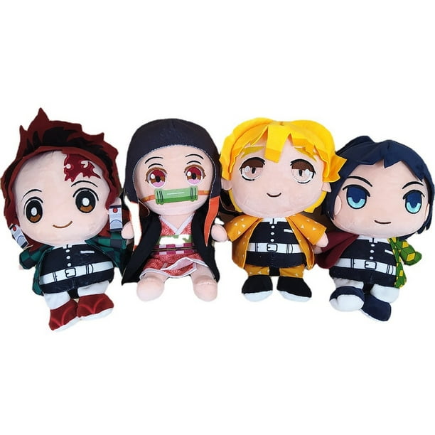 Set de muñecos de peluche Demons Slayers Anime, 23 cm, 4 piezas