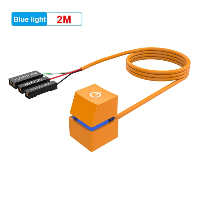 Interruptor Encendido Computadora Escritorio Botón Tecla Mecánica Extensión PC LED Cable 2/4M para Arranque Placa Base
