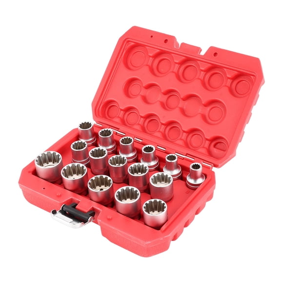 Dado estriado C MO, 16 piezas, 1/2 pulg., juego de dados métricos SAE/MÉTRICO, manguito estriado, características líderes en su clase