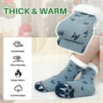 thumbnail image 3 of UNEEI Men's Fuzzy Slipper Socks with Grippers,Winter Warm Cozy Thick Fuzzy Indoor Fluffy Home Socks, Thick Comfy Non Slip Gift Socks, 3 of 6