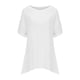 thumbnail image 5 of Blusa con botones y estampado de manga media de color liso con cuello redondo informal para mujer Pompotops hfajkhk132311, 5 of 6