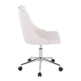 thumbnail image 2 of DeeHome Marche Contemporary Swivel Task Chair with Casters in Chrome Metal and White Faux Leather by LumiSource, 2 of 6