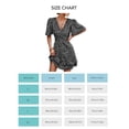 thumbnail image 5 of Vestido de una pieza con estampado floral y mangas con volantes para mujer, vestido informal de verano para uso diario, color negro, talla L, 5 of 5