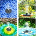 thumbnail image 6 of Solar Fountain for Bird Bath 1.5W Upgraded, Floating Solar Water Fountain with 8 Nozzles, Free Standing Solar Powered Fountain for Garden, Pond, Pool, Outdoor Decor, 6 of 8