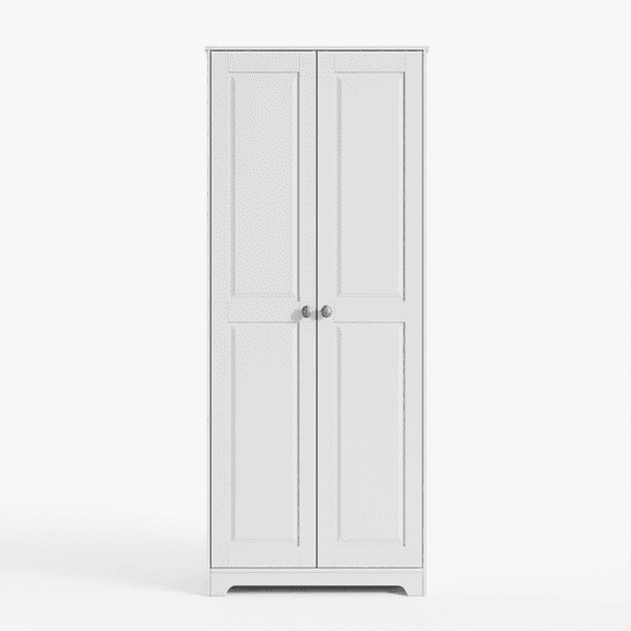 72" Tall Storage Cabinet, 12.4" Deep Pantry Cabinet, White | 2 Doors, 5 Adjustable Shelves, Slim Freestanding Cupboard for Kitchen and Dining Room