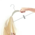 thumbnail image 5 of VECELO 20-Pack Velvet Clothes Hangers, 16.5in Heavy-Duty Hangers with Adjustable Clips, Non-Slip, Space-Saving, Beige, 5 of 7