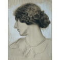 thumbnail image 2 of Josef Wawra 14x18 Black Ornate Wood Framed Double Matted Museum Art Print Titled - Head of a Young Woman in Profile (1918), 2 of 5