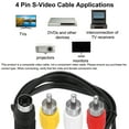 thumbnail image 5 of Cable S Video Uxcell de 5ft, Adaptador Convertidor de 4 Pin S-Video Macho a 3 RCA Macho para Receptor de TV Monitor, 5 of 5