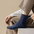 thumbnail image 4 of GDREDA Socks Men Autumn Winter Solid Color Towels Bottom Honeycomb Non Sports Basketball Breathable Socks Blue,One Size, 4 of 5