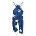 thumbnail image 5 of Odeerbi 5-14 Years Kids Girls Summer Jumpsuit Star Print Camisole Romper Spring Casual Breathable Comfortable Overalls Strap Bib Overall Pants Playsuit, 5 of 8
