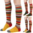 thumbnail image 1 of Chaussettes Rétro Mi-Mollet, Bas Colorés Style Harajuku, Chaussettes en Coton pour Femmes, Chaussettes Mi-Mollet Festives, Chaussettes Genou, Chaussettes de Noël, Tendance, 1 of 3