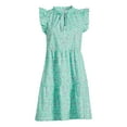 thumbnail image 5 of Time and Tru Women's Tiered Cotton Poplin Dress, 5 of 5