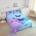 thumbnail image 4 of Ensemble de Literie Papillon pour Filles Dégradé Bleu Violet Ensemble de Couette Très Grand Imprimé de Papillons de Rêve Ensembles de Couette de Literie Insert de Couette Papillon Animal de Ferme Rustique Style Romantique Courtepointe pour Garçons Enfants Ados, 4 of 7