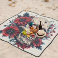 thumbnail image 5 of Flowers in Skeleton Face Beach Blanket Outdoor Picnic Blanket 78"x 78" Waterproof Foldable for Beach Camping Travel Hiking Grass Lawn Park, 5 of 5