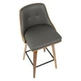 thumbnail image 2 of Lumisource Gianna 26" Mid-Century Modern Counter Stool in Walnut with Grey Faux Leather (B26-GNN WL+GY), 2 of 7
