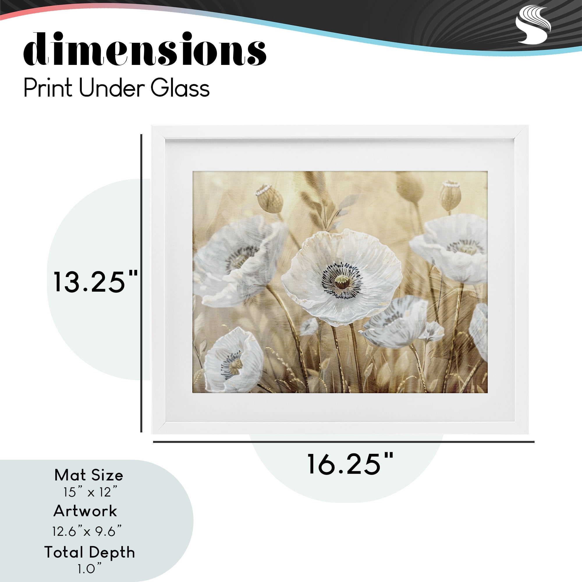 Stupell Industries White Poppies Beige Field White Framed Print Under Glass, design by Kim Allen