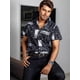 thumbnail image 4 of Camisa Hombre Casual Manga Corta Negra Cuadros Blancos Zanko, 4 of 7
