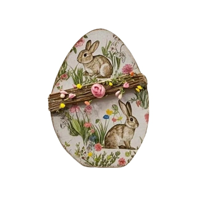 Binwennn Cute Rabbit Easter Egg Wooden Ornament Easter Decoration Sparkling Spring Atmosphere Suitable For Home And In The To ! Ds9 Ornament Neutral Ornament Set Christmas Decorations Trees