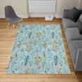 thumbnail image 2 of Floral Turkish Area Rug, Vintage Garden Plants Herbs Flowers Botanical Classic Design Illustration, Soft Carpet for Living Room Decor with Distressed Look, 2.6' x 5', Sea Blue, by Ambesonne, 2 of 4