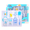 Blue, variant on BUTOMKY Newborn Baby Bottle Gift Set, Anti-Colic Wide Neck Feeding Bottles with Baby Bottle,Bottle Brush & Baby Care Accessories for Baby Shower