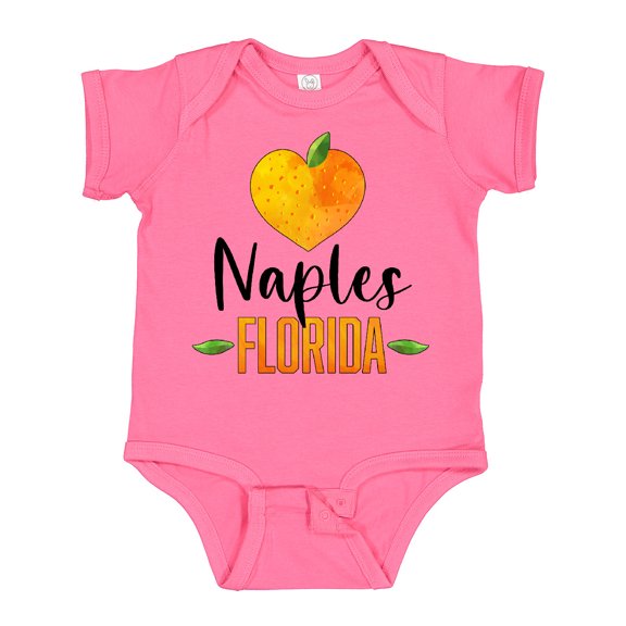 Inktastic Naples Florida Orange in Heart Boys or Girls Baby Bodysuit