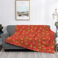 thumbnail image 2 of Uemuo Pizza Cartoon Printed Throw Blanket for Couch, Fluffy Fuzzy Blankets for Bed, Sofa, Cozy Flannel Faux Fur Blanket-80"x60", 2 of 6
