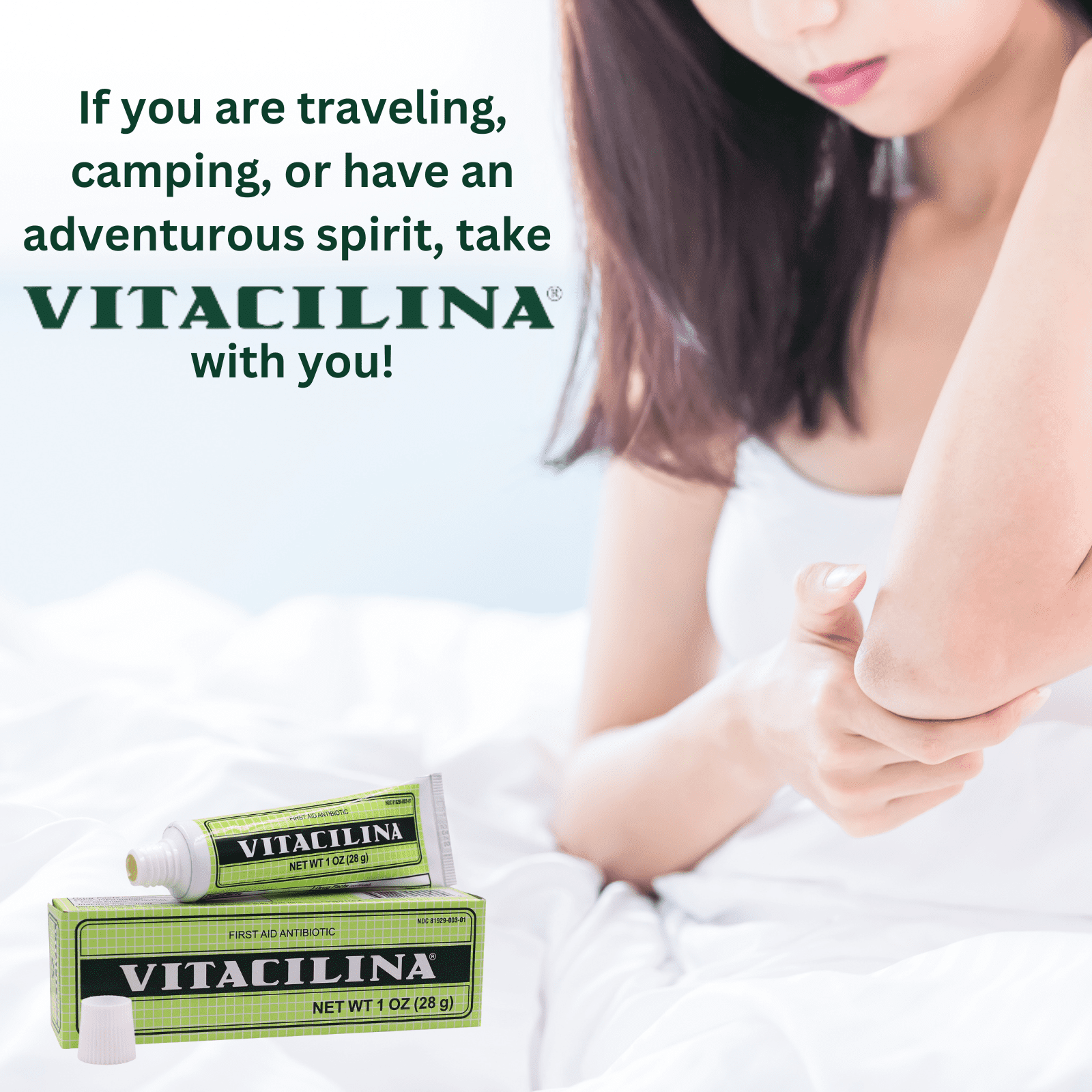 Vitacilina First Aid Antibiotic Ointment for Minor Cuts, Scrapes, and Burns, 1 oz