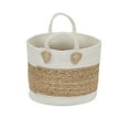 thumbnail image 3 of Household Essentials Corn and Hyacinth Wicker Basket, Two-Toned with Attached Handles, Great for Car Essentials, Running Errands and Picnics, Natural and White, 3 of 4