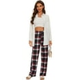 thumbnail image 5 of iniber Womens Pajama Pants with Pockets, Soft Drawstring Lounge Pants Pjs Sleep Bottoms(Plaid 03, Large), 5 of 6