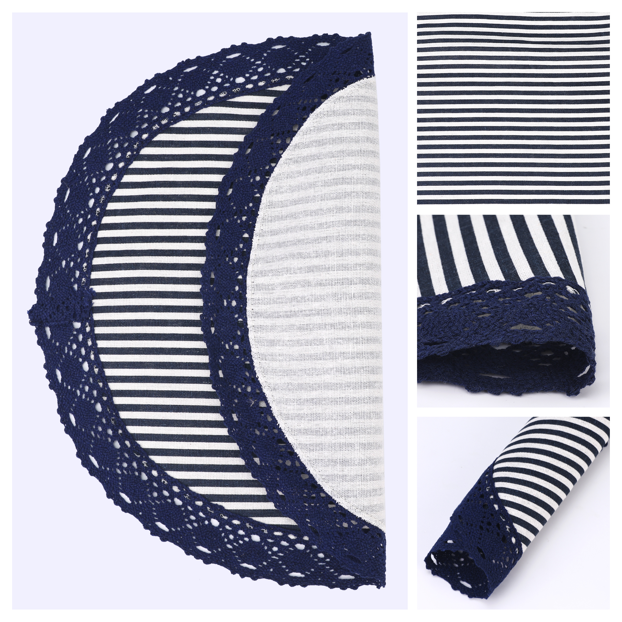 Unique Bargains Set of 6 Rustic Placemats for Dining Table Decor Blue