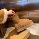 thumbnail image 2 of Botas de nieve de cuero Maillard, zapatos acolchados de algodón para mujer, botas de tubo elásticas térmicas con aumento de altura para invierno, 2 of 6