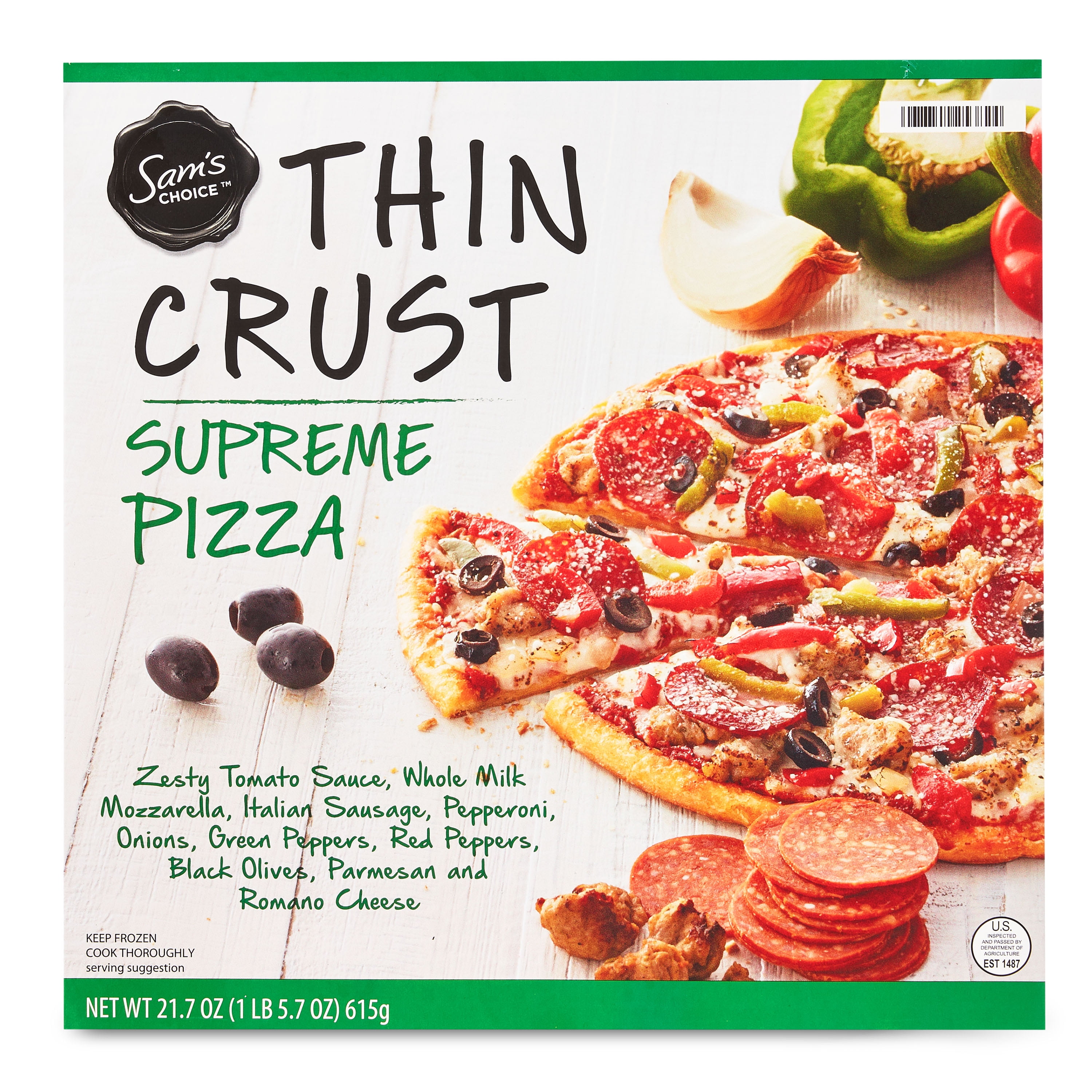 Sam's Choice Thin Crust Supreme Pizza, 21.7 oz