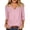 Red, variant on Ohufall Women's Tshirts Vertical Striped V Neck 3/4 Sleeve Casual Loose Fit Top Tops For Daily Wear