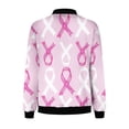 thumbnail image 4 of ZQUUVOU Women Breast Cancer Day Jacket Ladies Casual Printed Cardigan Jacket Fashion Zip Up Long Sleeved Tops Outwear Pink, 4 of 5