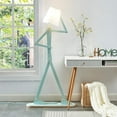 thumbnail image 3 of Cool Tall Decorative Floor Lamp Unique Aqua Blue Color Standing Adjustable Corner Reading Wood Lights for Living Room Kids Bedroom Office - LED Bulb Included (Green), 3 of 16