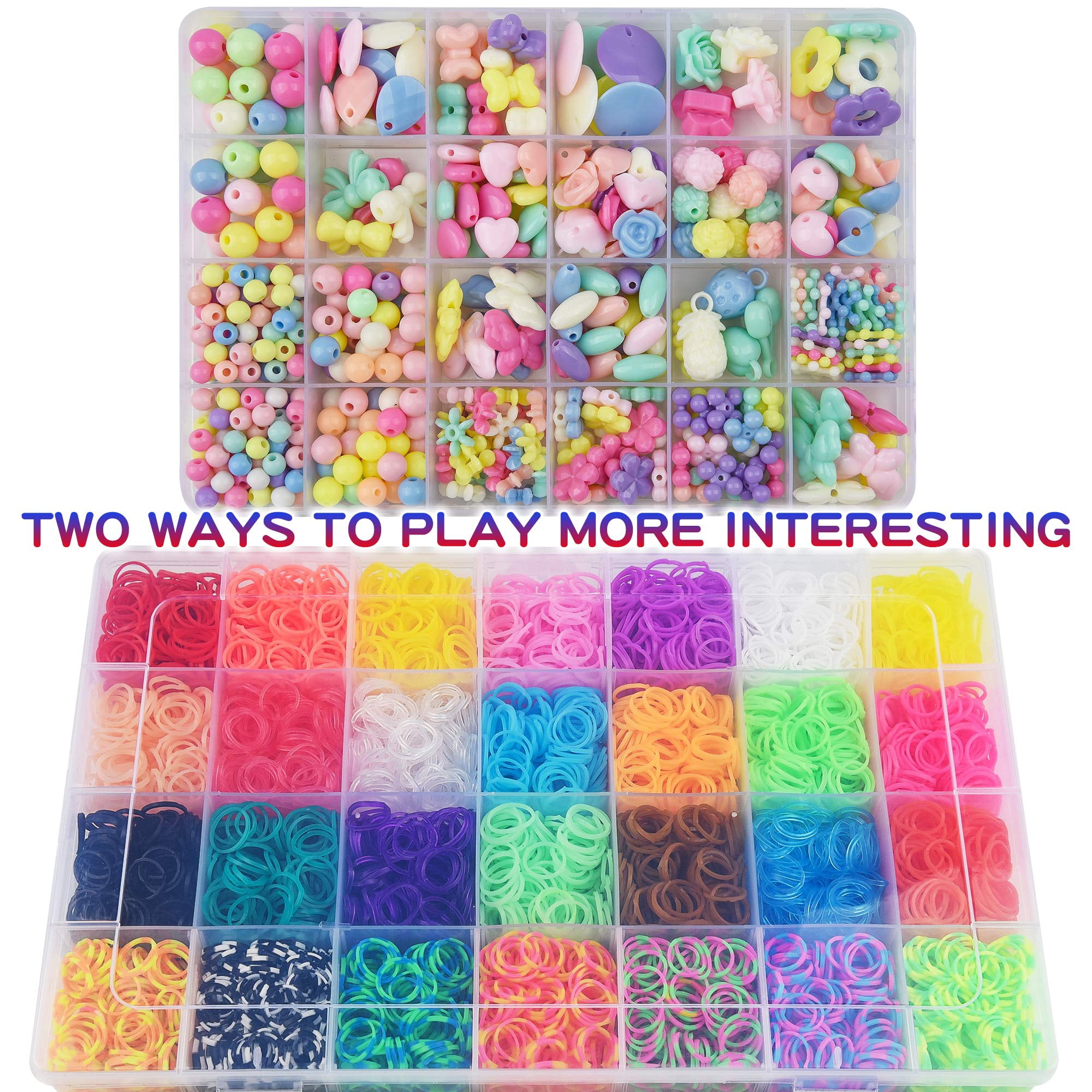 18000+ Loom Bands Kit: DIY Rubber Bands Kits , 500 Clips, 40 Charms,Loom Bracelet Making Kits for Kids, DIY Rubber Band Bracelet Kit