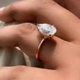 thumbnail image 2 of solitaire jewels 3CT Pear Moissanit Hidden Halo Engagement Ring For Women, 10K Rose Gold, 2 of 6