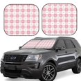 thumbnail image 2 of Daiia Plaid Heart 2PCS Car Windshield Sun Shade, Foldable Sun Shield for Car Front Window, Auto Sun Blocker Visor Protector Universal for Truck SUV Pickup-Large, 2 of 7