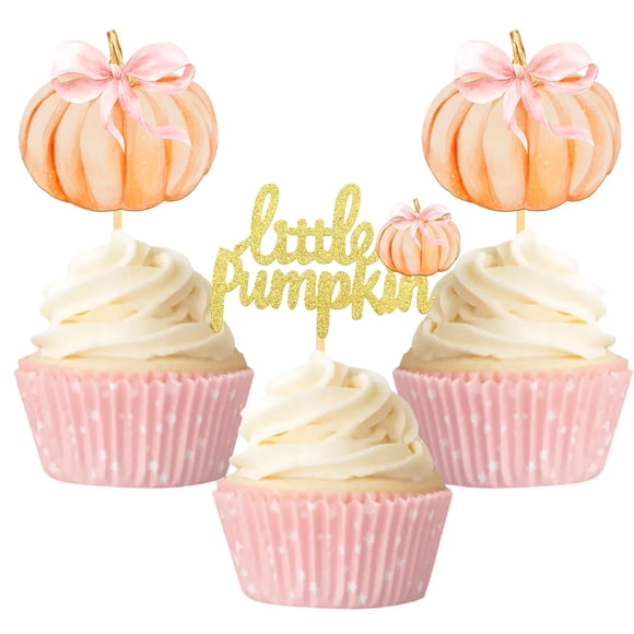 Cupcake Toppers Aukolass Pumpkin Thanksgiving Party x24