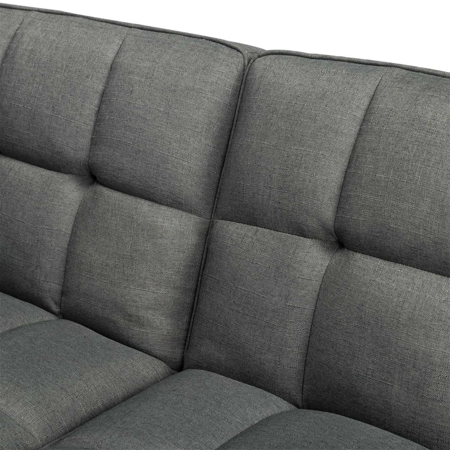 Kadyn Futon Sleeper Sofa, Modern Futon with 2 Pillows, Fabric Futon Sofa Bed for Small Apartmentsents, Dark Gray Kadyn Futon Sleeper Sofa, Modern Futon with 2 Pillows, Fabric Futon Sofa Bed for Small Apartmentsents, Dark Gray
